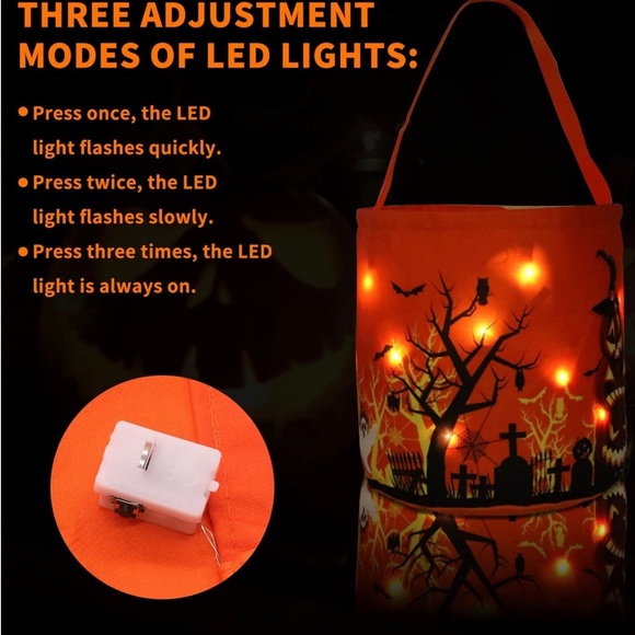 Halloween LED Trick or Treat Candy Bag - Picture 3 of 5
